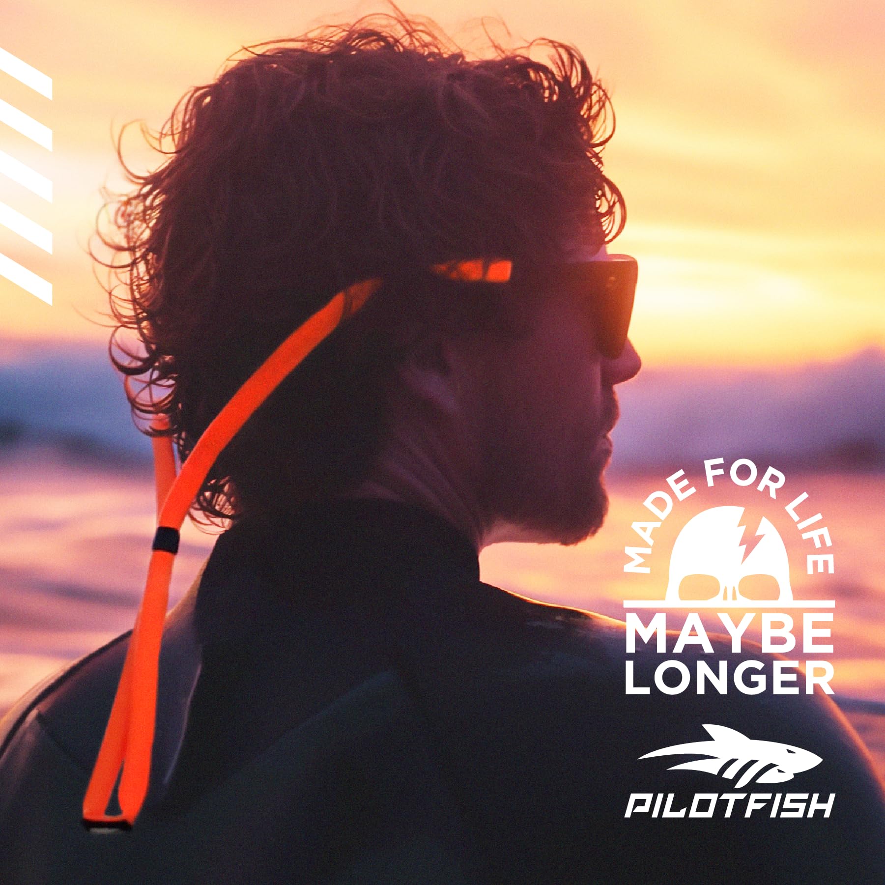 Pilotfish Cinghia per occhiali da sole galleggiante, regolabile, impermeabile, ad alta visibilità, supporto in neoprene per uomini e donne