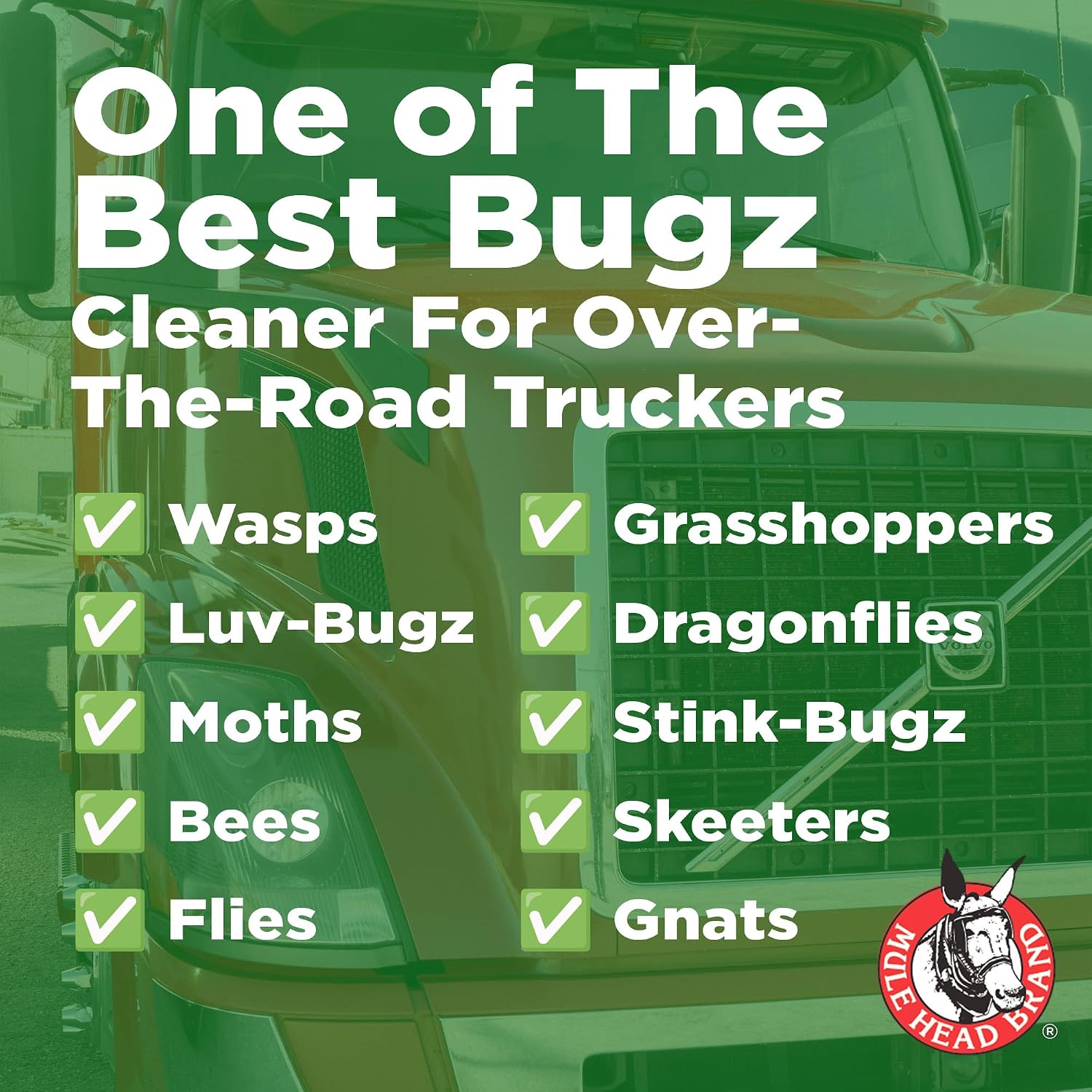 Mule Head No Mo Bugz Heavy Duty Bug Remover Wipes, 10" x 12" Pre-Moistened Car Cleaning Wipes, Removes Insect Residue from Windshield, Glass, Chrome & Painted Surfaces, 72 Count
