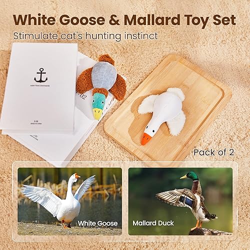 Miniatura 6 de Potaroma Juguetes de pájaros para gatos, paquete de 2 juguetes de hierba gatera, suaves y duraderos, juguetes para patear el sonido arrugado, para