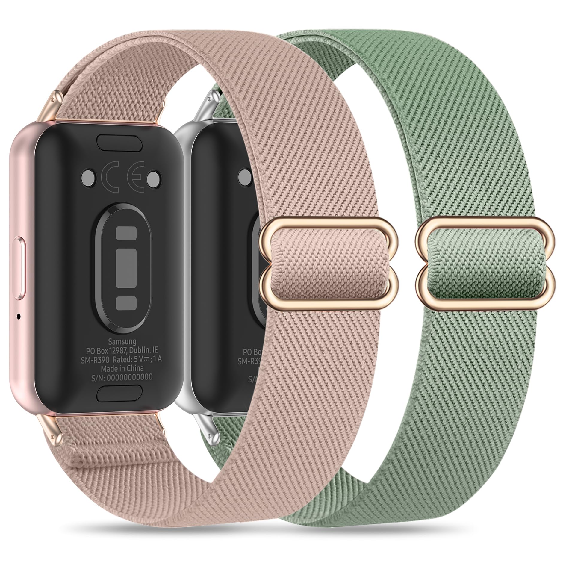 EverAct Elastic Wristband Compatible with Samsung Galaxy Fit 3 Replacement Watch Strap Accessory for Samsung Galaxy Fit 3 SM-R390 Nylon Replacement Strap Sport Watchband for Women and Men, 114-240 mm