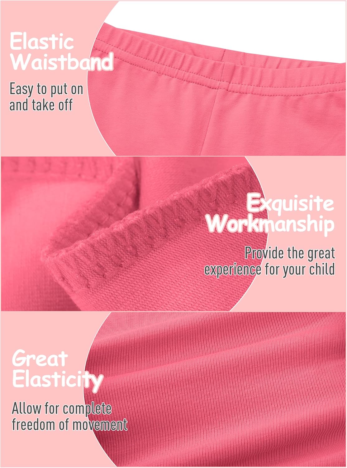 Resinta Toddler and Baby Girls Leggings Pants Full Length Cotton Basic Leggings Multipack Stretchy Soft Tights Pants - Image 5