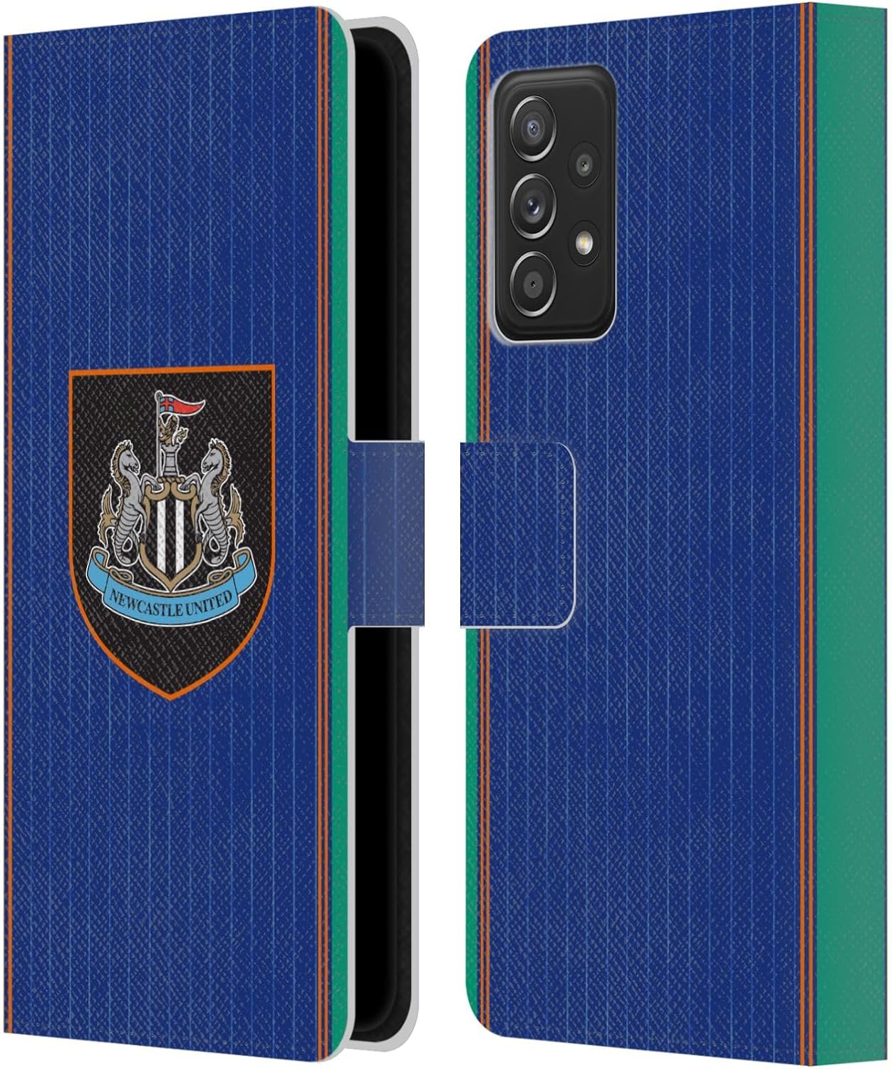 Head Case Designs Officially Licensed Newcastle United Football Club Third 2025/26 Crest Kit Leather Wallet Case Compatible with Galaxy A52 / A52s / 5G (2021)