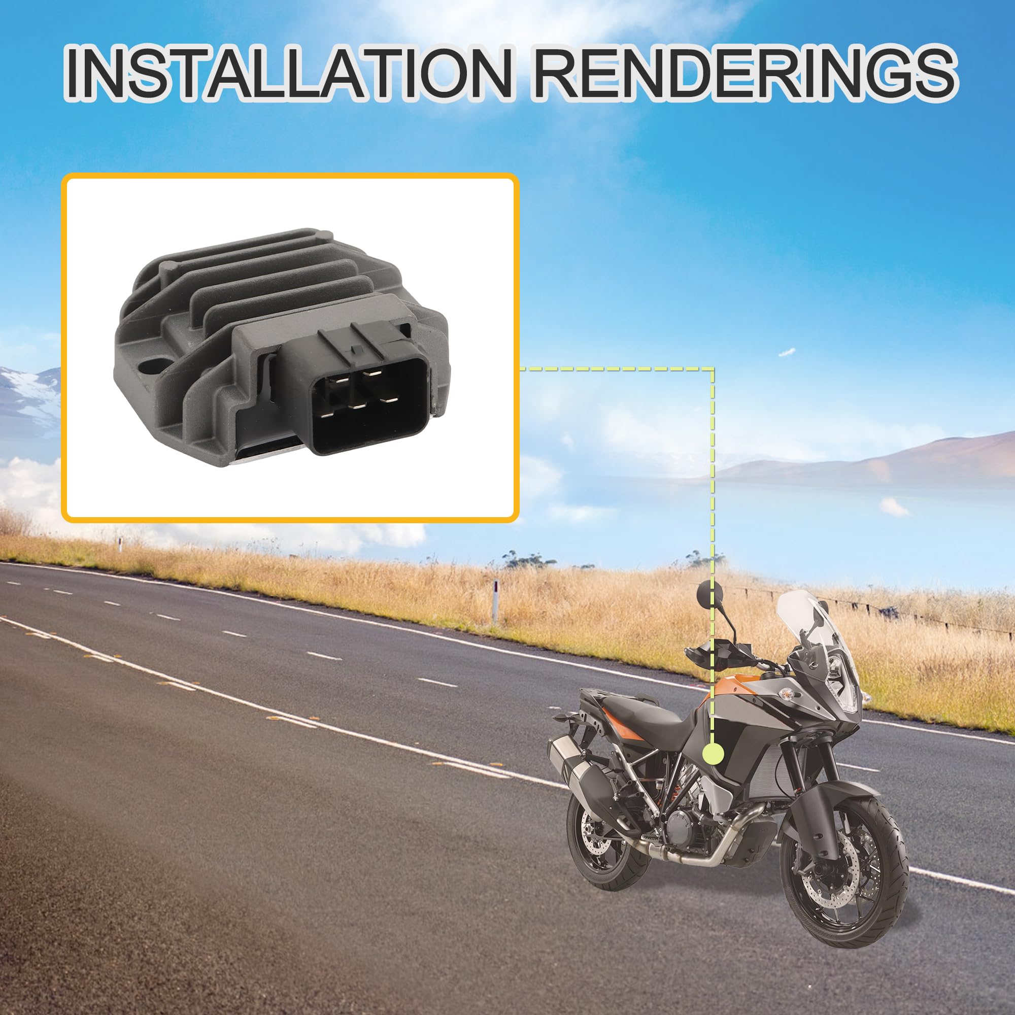 GOOFIT Régulateur Redresseur De Tension Remplacement pour 1190 1290 1050 1090 Super Duke Adventure R L Special Edition 60311034000