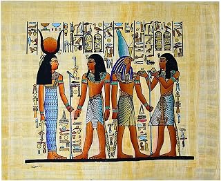 Authentic Egyptian Papyrus Paper Queens Cleopatra Ankh Anubis Cartouche Cane Queen Painted Painting Original Paper Pharaohs Hieroglyphic Pharaoh Ancient Scroll Papyri (7.8"x11.8" / 20 x 30 cm)