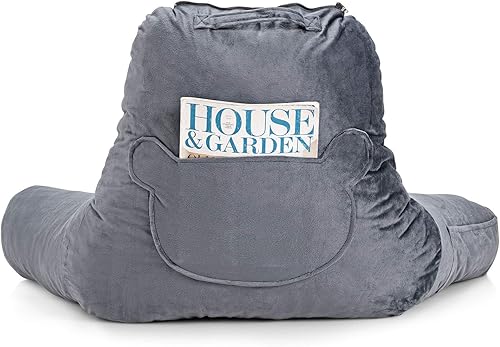 Miniatura 8 de Giantex Almohada de lectura para reposo en cama, almohada de lectura grande con rollo de cuello y brazos desmontables, espuma viscoelástica