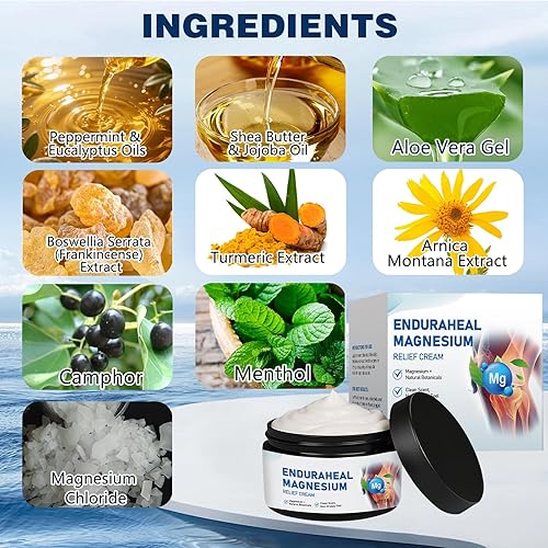 Miniatura 6 de EnduraHeal Crema de magnesio, crema curativa de huesos de alivio de magnesio, nuevas cremas mejoradas para articulaciones, articulaciones y huesos,