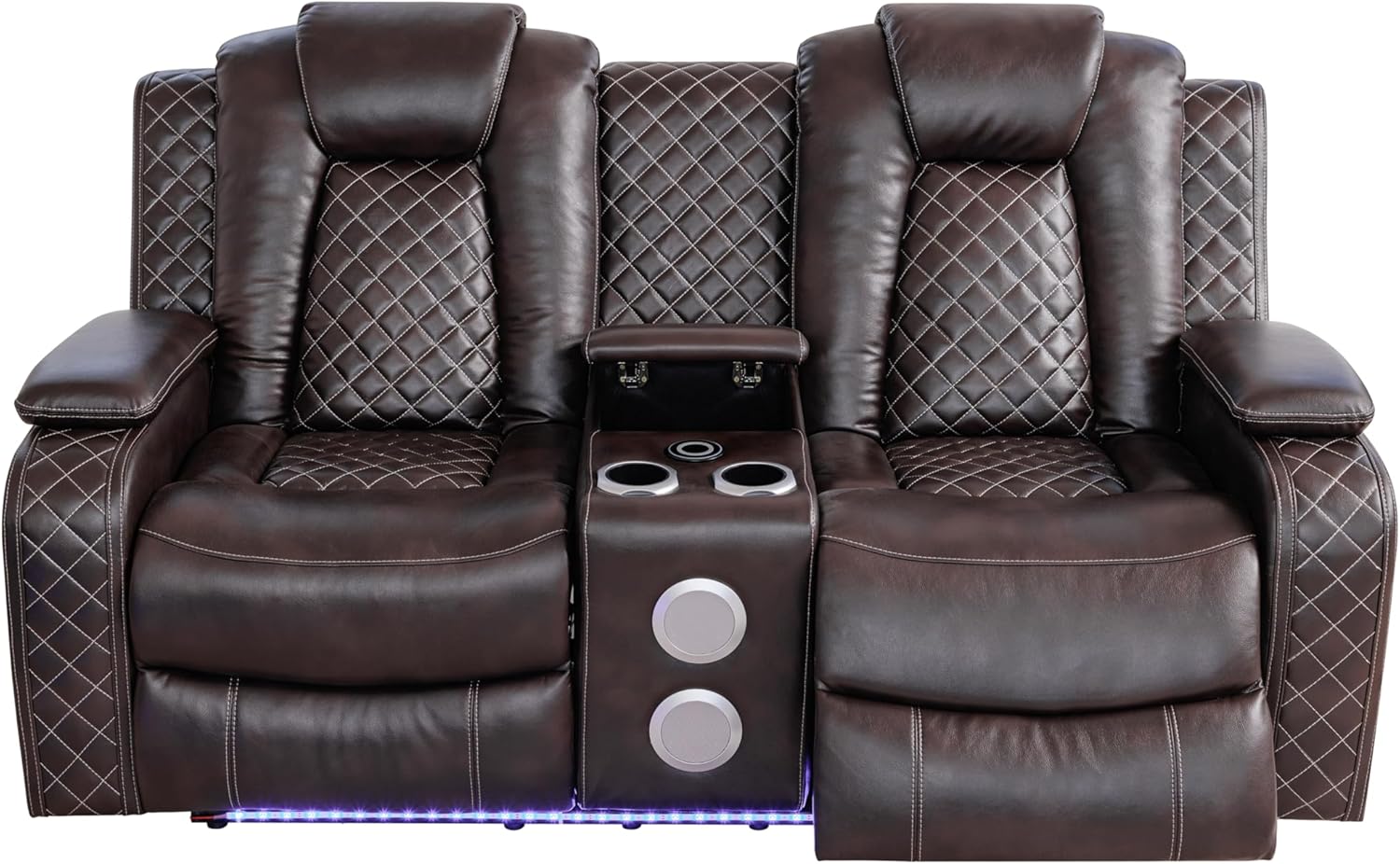 Ball & Cast Power Recliner Sofa Set Leather Reclining Couch Home Theater Seating 3PCS Recliner Couch Loveseat & Chair Sets with USB Ports,Wireless Charing,Cup Holders for Home Theater,Living Room