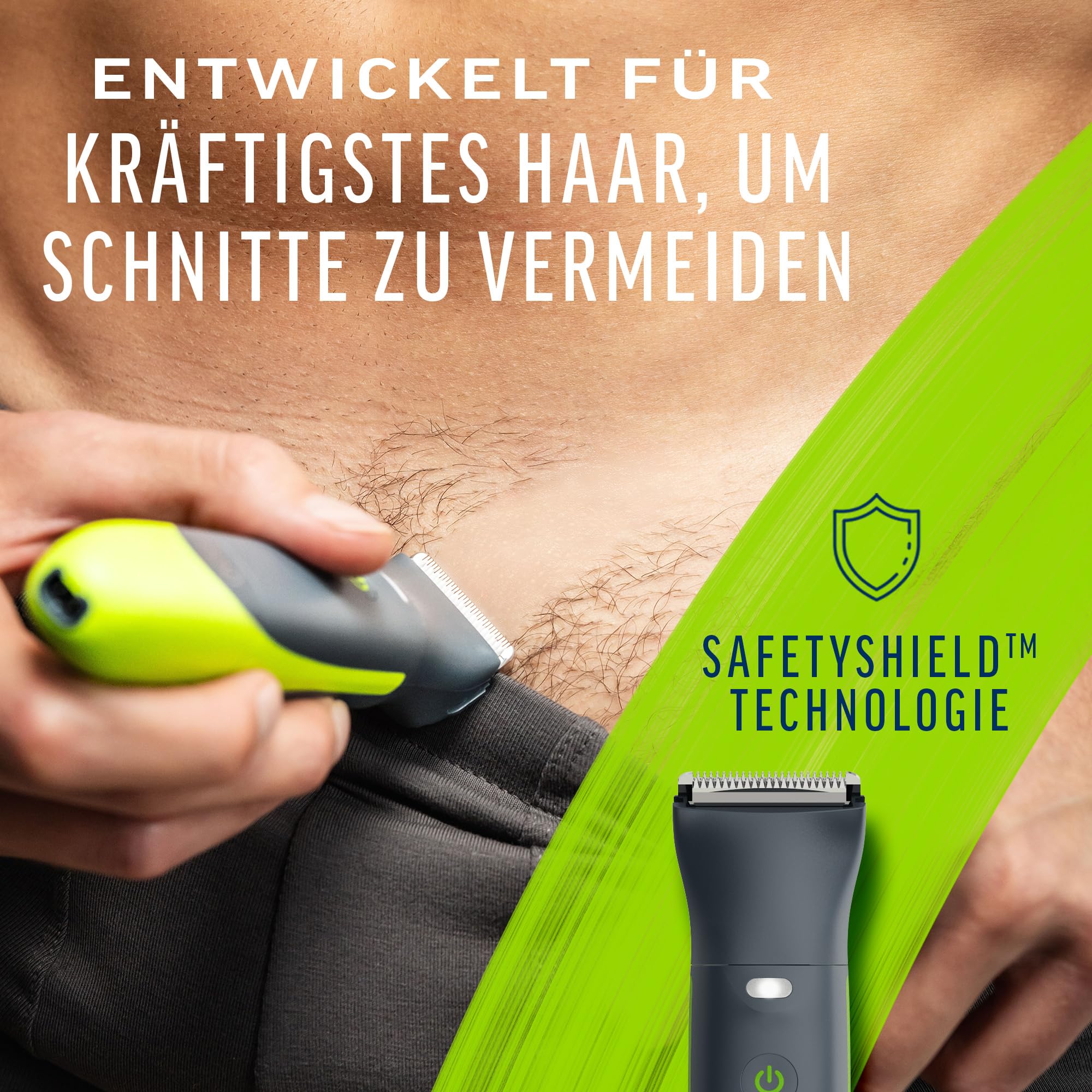 Veet Men Intimate Trimmer - Intimrasierer für Männer - Intim- und Körperrasierer für Intimbereich, Gesicht, Achseln & Oberkörper - Wasserfester Herren Haartrimmer & Rasierer, Packaging May Vary