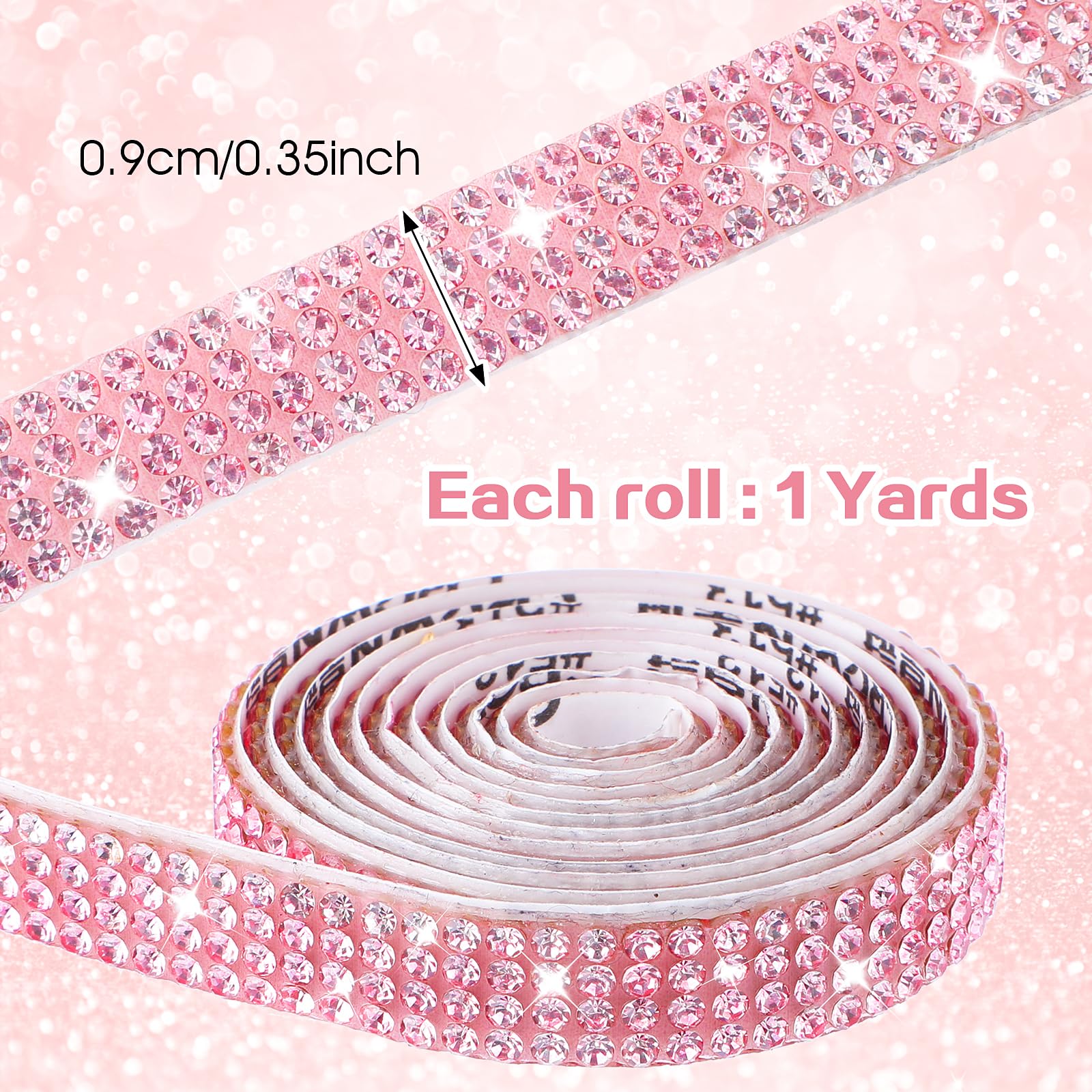 4 rollen diamantband, zelfklevend, kristal, strass, diamant, band, glitterband, zilver, strassband, glitterstenen voor bruiloft, verjaardag, doe-het-zelf decoratie, kunsthandwerk (20 mm