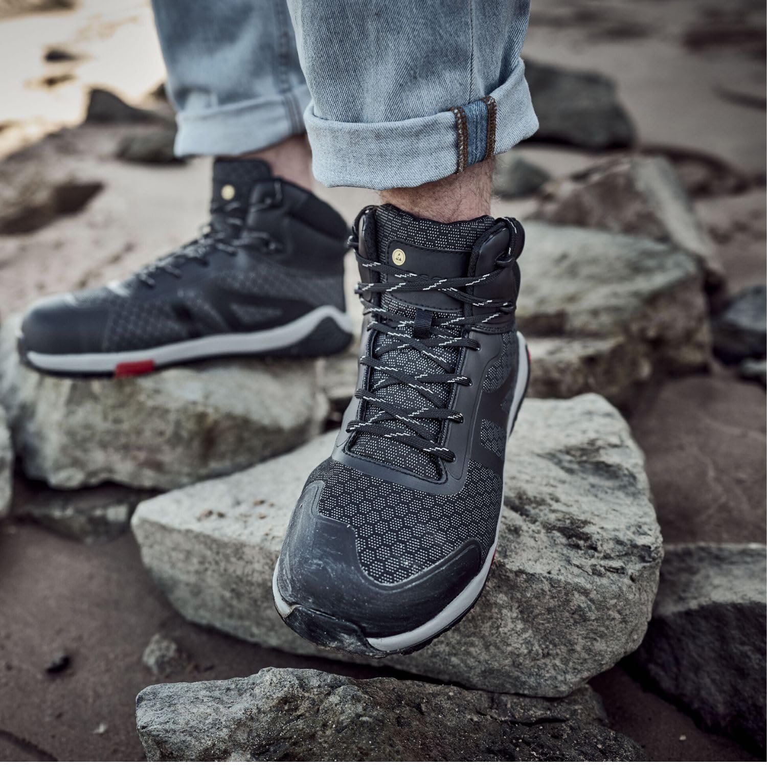 BAAK Barfuß Sicherheitshochschuhe S3S mit Aluminium Schutzkappe, rutschfest wasserabweisend & durchtrittssicher - ESD-Zertifiziert