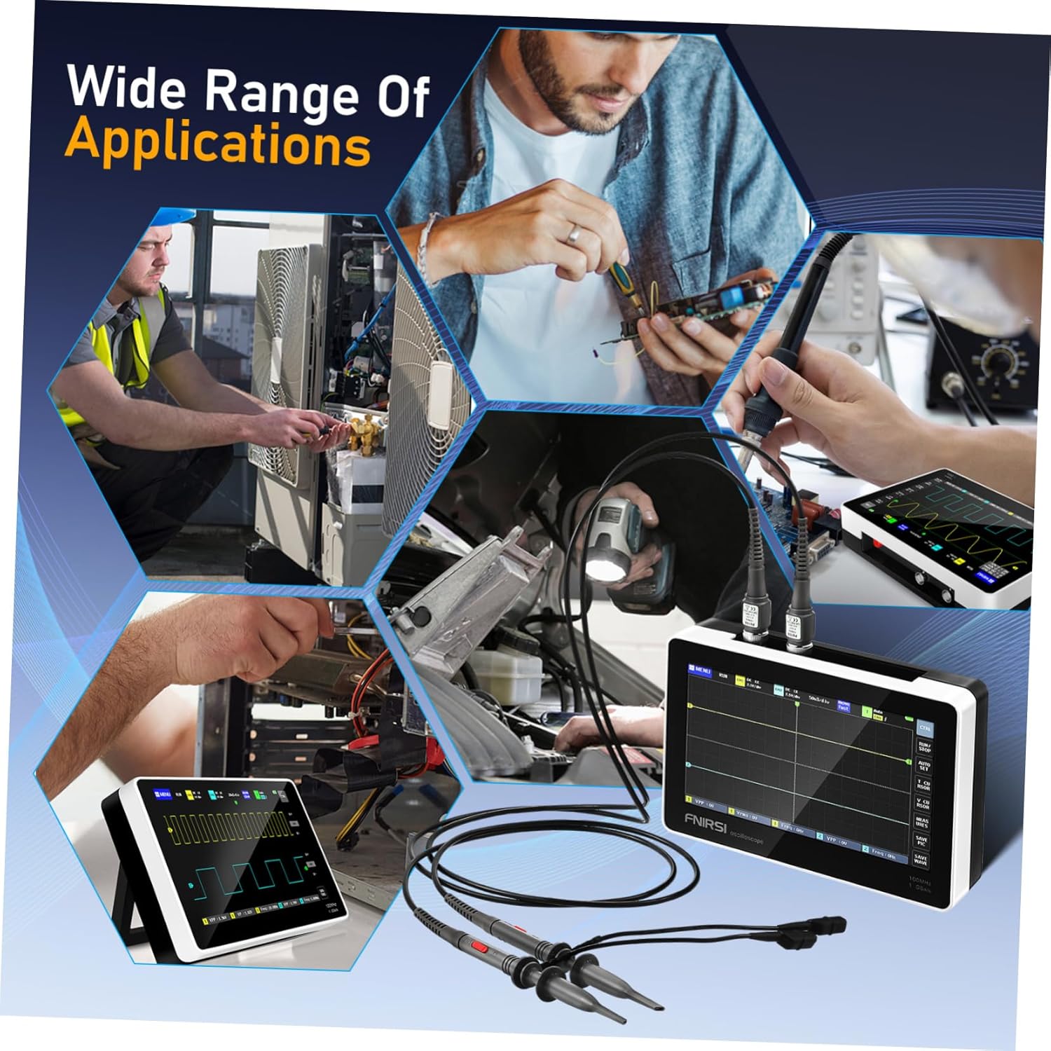 Garneck Oscilating Multi Tools Tablet Testing Tool Ignition Coil Tester Lab Scope Automotive Electrical Testing Oscilliscope Black 6000 Mah Lithium Battery