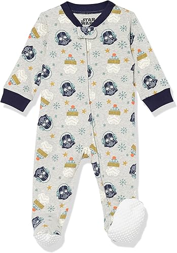 Vista 55 de Yaxa Essentials Disney Marvel Star Wars - Pijama unisex de algodón con pies para bebés y niños pequeños, paquete múltiple