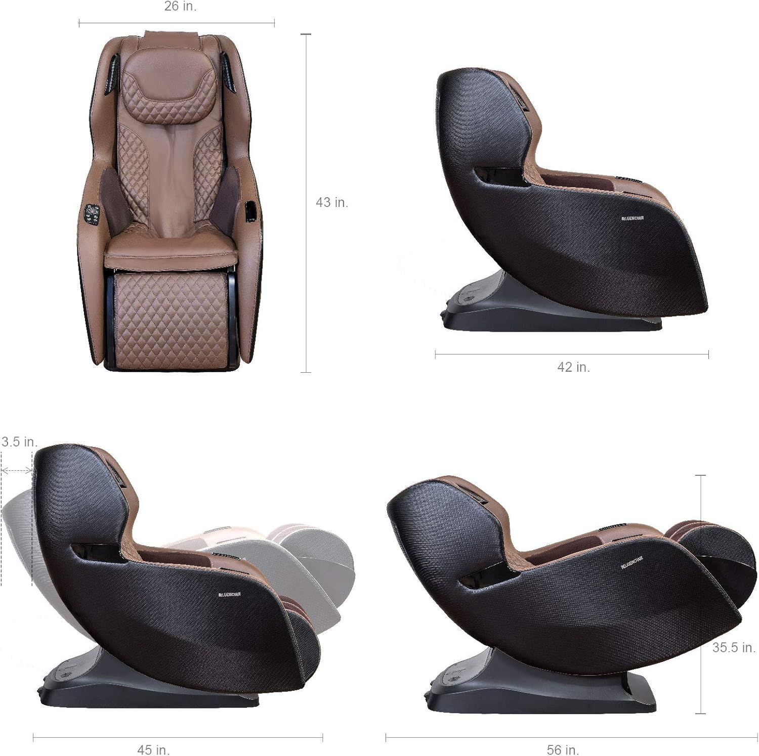 RELAXONCHAIR [Rio] Full Body Zero Gravity Massage Recliner Chair (Coffee) : Beauty & Personal Care