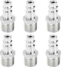 Euro 1/4" BSP Male Compressed Air Connector - Pneumatic Connection with External Thread, Quick Coupling Connector for Compressor, Air Hose and Tools (6 Pieces)