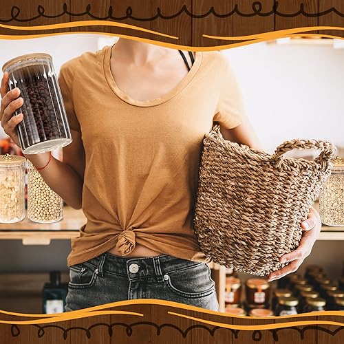 Miniatura 6 de Rtteri 6 unidades de almacenamiento de vidrio con tapas herméticas de 30 onzas, tarros de almacenamiento de galletas decorativos, recipientes de