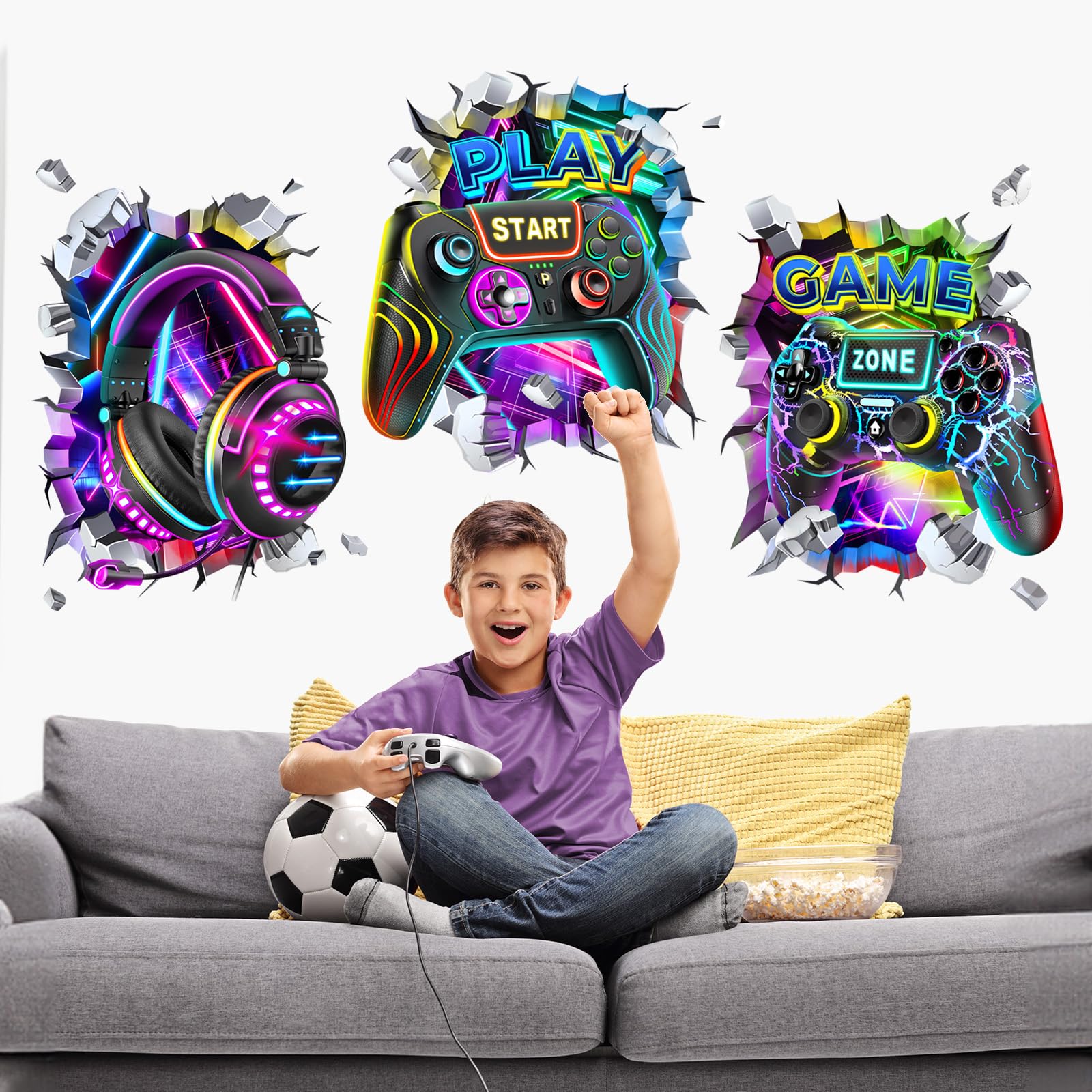 3d stickers muraux voiture,3d autocollant mural voitre pour décoration chambre enfant 3d sticker mural voiture[151] - Maison