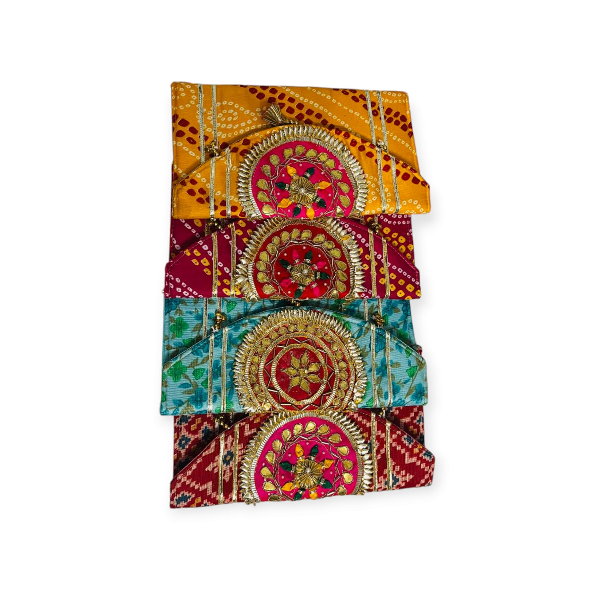 Handmade Wedding Women Hand Bag For Gifts II Potli Zipper Bags II Girls Handbag II Girls Side Bads II Ladies Purse II Mehandi Haldi for Girls (Set of 5)-image-20