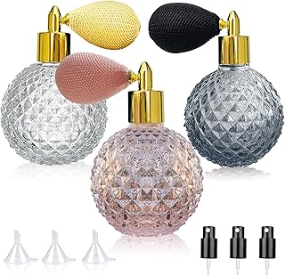 Perfume Atomizer Spray Bottle Set of 3-3.4OZ / 100ml, Glass Bitters Bottle, Atomizer Sprayer, Rubber Cap Dropper for Cocktail, Bartender (DSBTD)