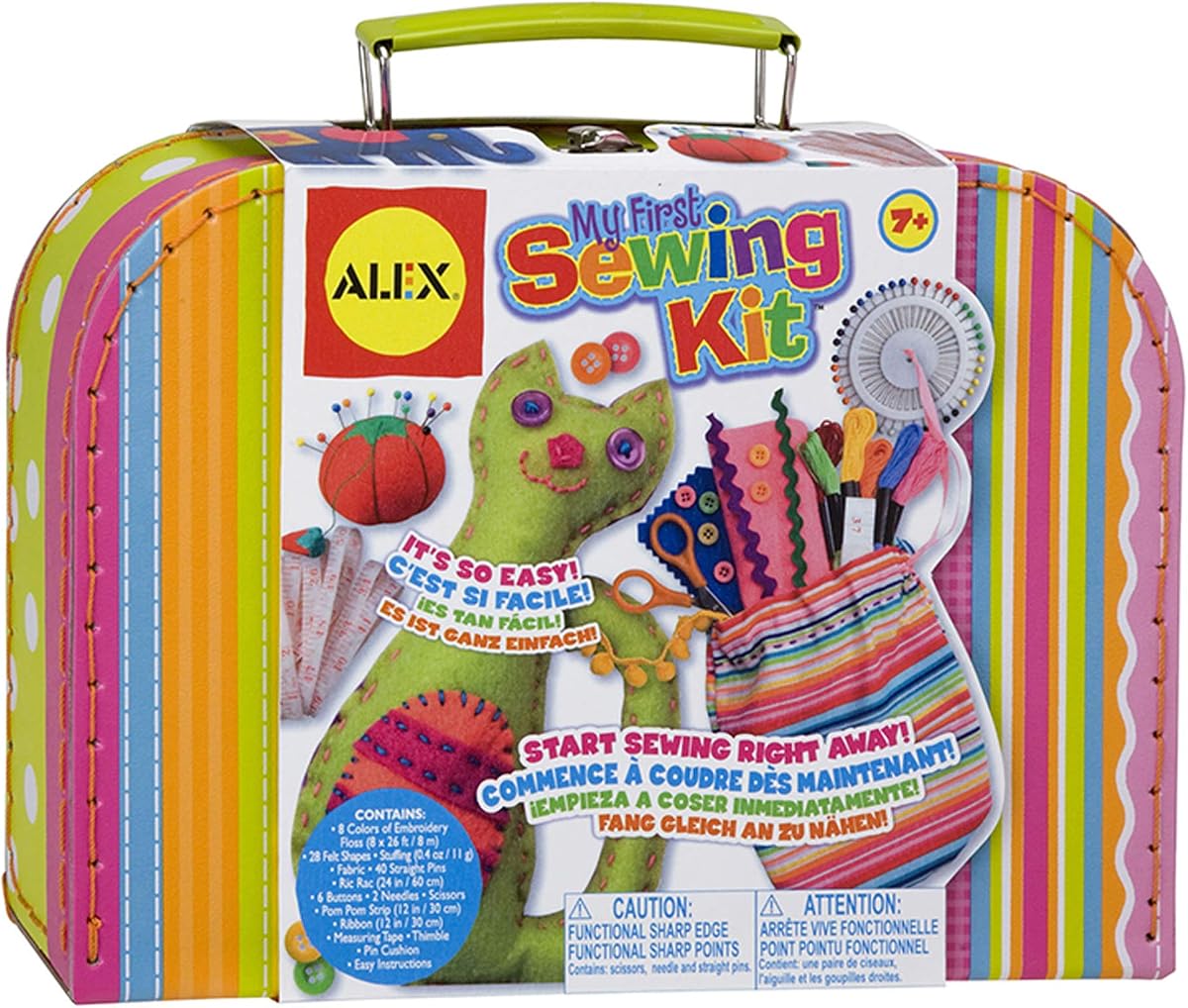 Mi primer kit de costura de Alex Crafts, perfecto para principiantes, artes y manualidades Proyectos de costura coloridos y divertidos para aprender las habilidades básicas de costura (a partir de 7 años)
