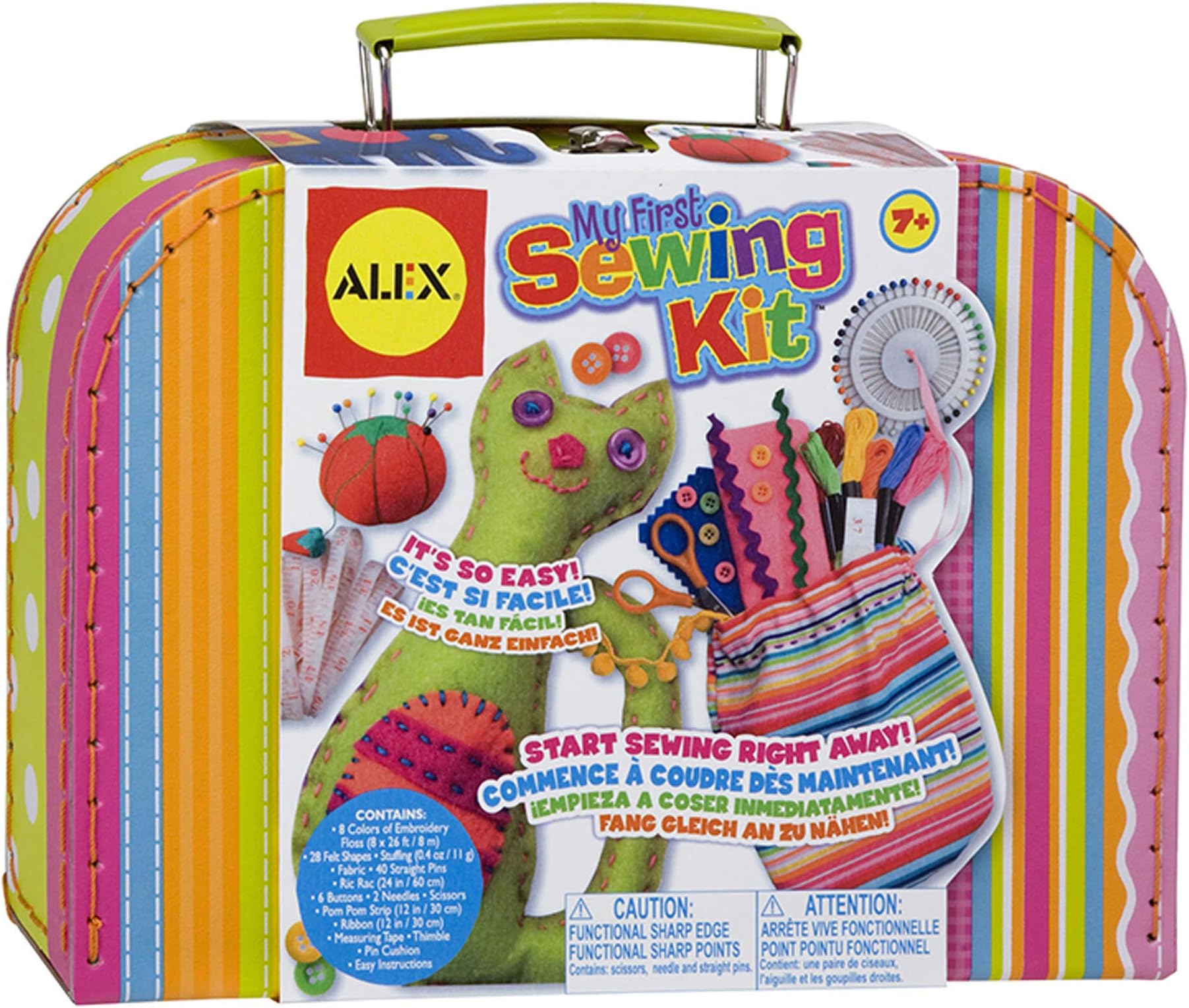 My First Sewing Kit by Alex Crafts, Perfect for Beginners, Arts and Crafts Colorful and Fun Sewing Projects to Learn the Basic Skills of Sewing (Ages 7+)