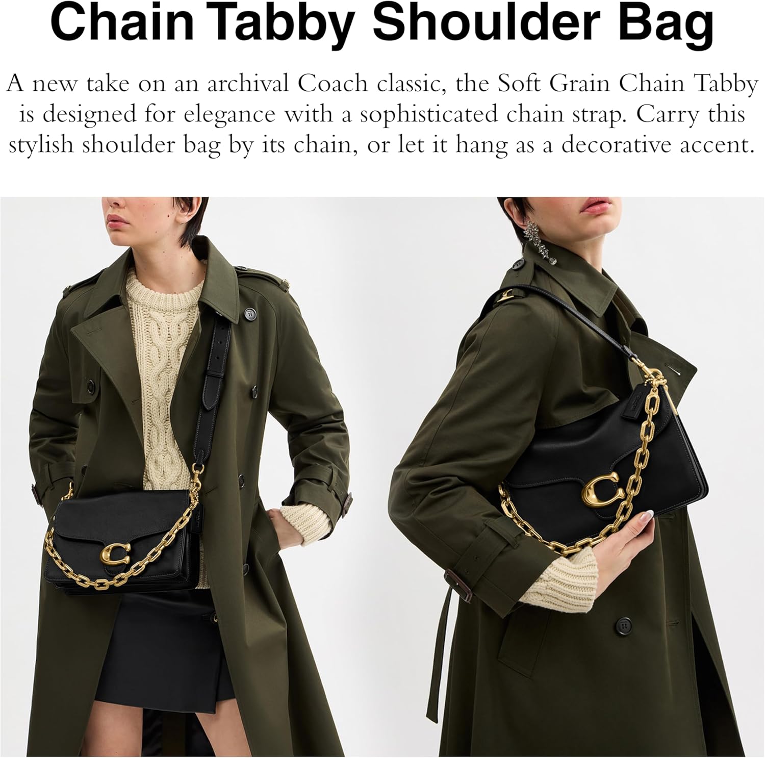 Coach Womens Chain Tabby Shoulder Bag - Image 3