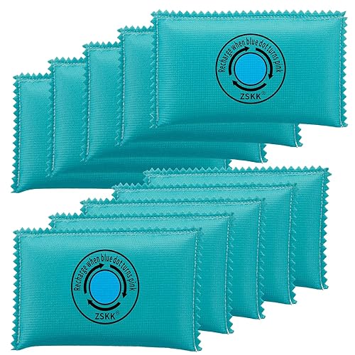 Paquete de 10 desecantes recargables de 3.53 oz, paquetes de desecantes de gel de sílice, absorbentes de humedad para contenedores de
