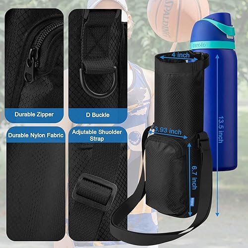 Miniatura 4 de Xxerciz Portabotellas de agua con soporte para teléfono Owala FreeSip de 24 onzas, 32 onzas y 40 onzas, soporte universal para botella con correa de