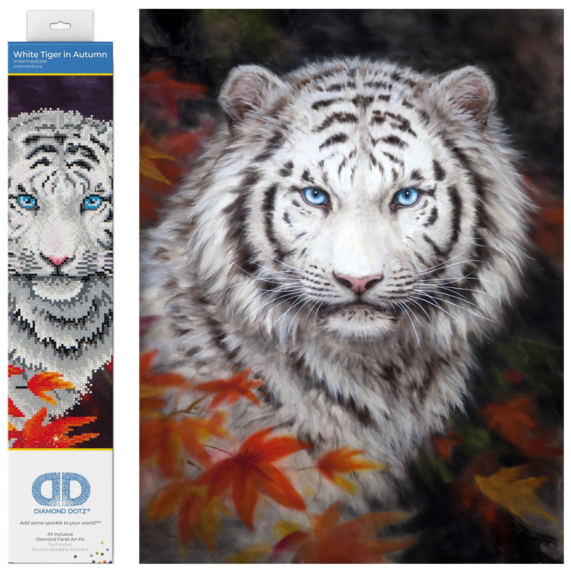 Amazon.com: DIAMOND DOTZ White Tiger in Autumn Animal Diamond