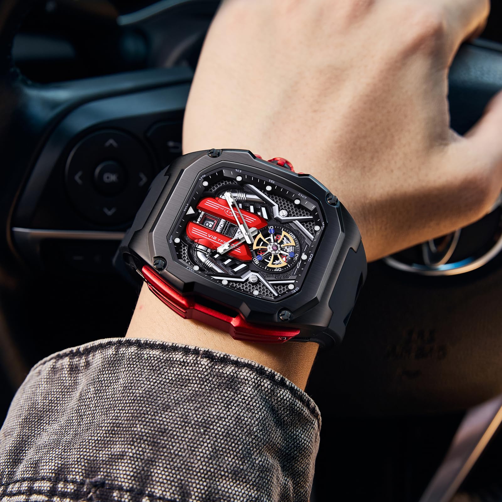 Mens Watches, Wrist Watches Luminous Design, Big Face Fashion Quartz Black Watch 30ATM, Casual Watch for Men Unique Gifts for Men — view 5