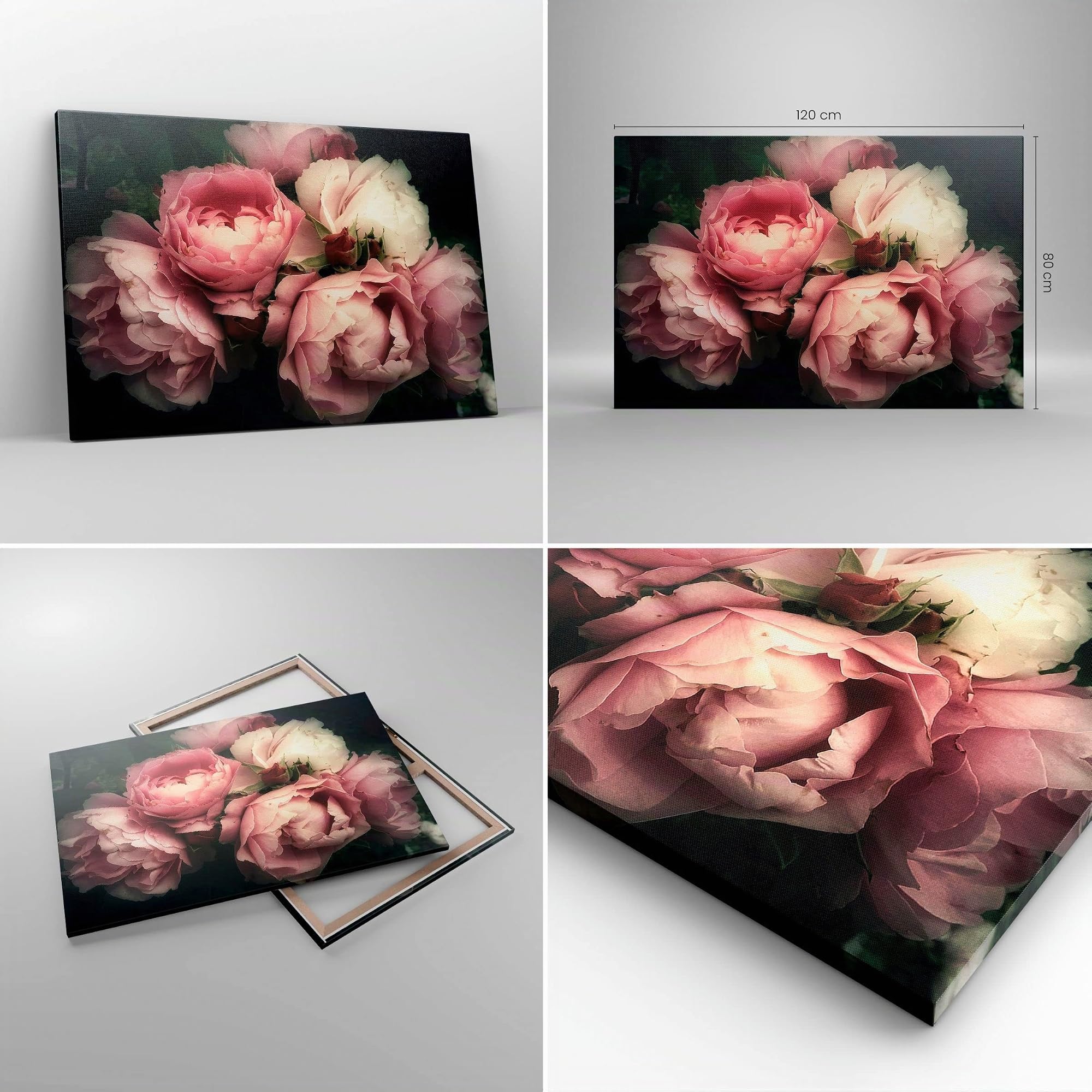 ARTTOR Wandbilder Dekoration Wohnzimmer Pfingstrose Blume Bilder auf Leinwand 120x80cm Leinwandbild Schlafzimmer Küche Deko Wand Kunstdruck Art Groß XXL Wanddeko Bild Wall Decor Canvas AA120x80-3930