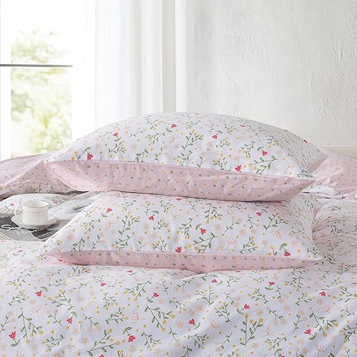 Miniatura 4 de NEWLAKE Funda de edredón de algodón tamaño King  Juego de funda de edredón suave y transpirable de 3 piezas con cierre de cremallera, 1 funda de