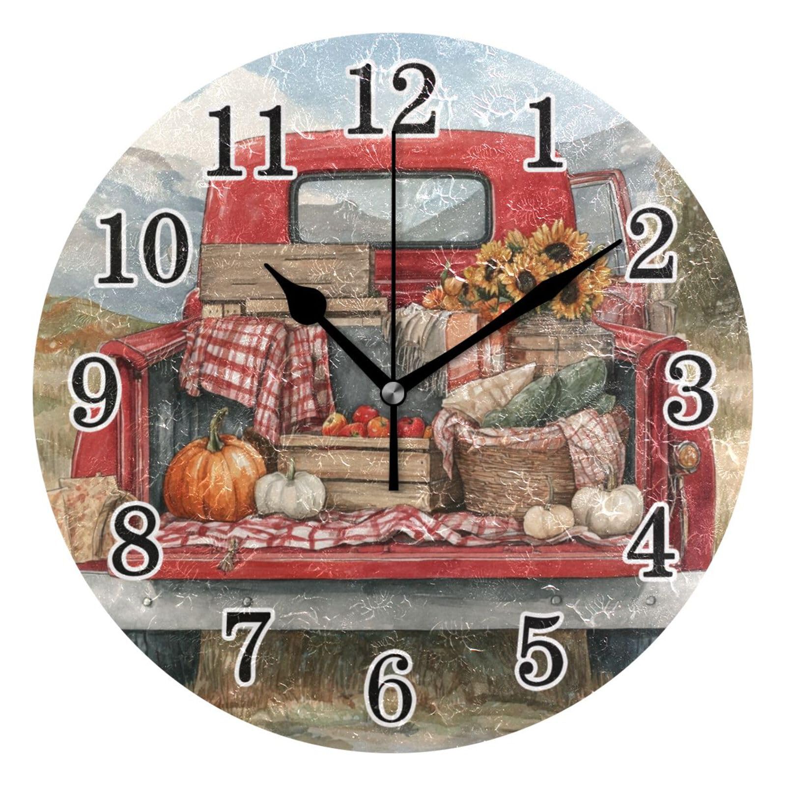 Horloges Murales Ferme Maraîchère d'automne pour l'Ambiance de la Chambre