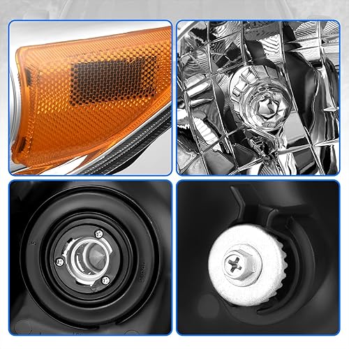 Miniatura 4 de DWVO Conjunto de faros delanteros compatible con Corolla 2011 2012 2013 11 12 13 faro delantero lado pasajero y conductor carcasa cromada lente
