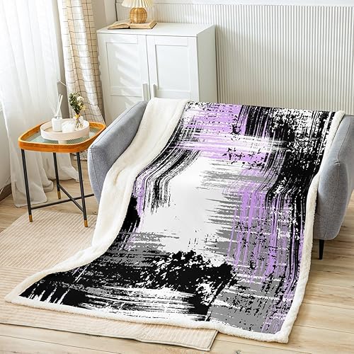 Miniatura 8 de Manfei Manta abstracta moderna de arte abstracto para decoración de habitación de niños y niños, estilo grunge, color rojo, negro, gris, para sofá,