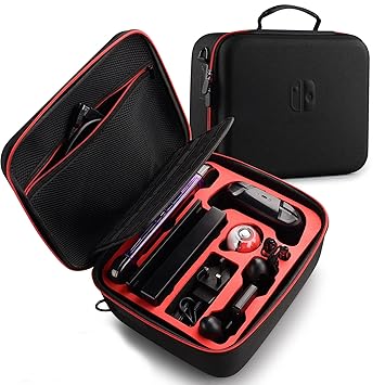 UYIYE Travel Carrying Case for Nintendo Switch, Deluxe High Capacity Storage Carry Bag Fits for Nintendo Switch Console Accessories Storage Box (Black)