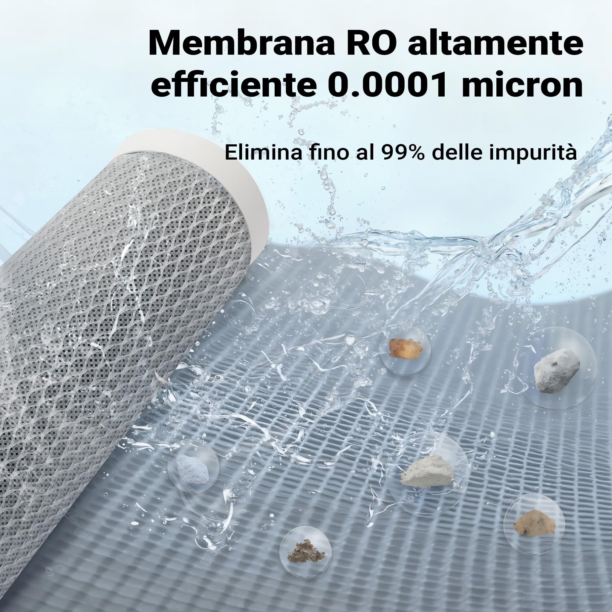 Naturewater Impianto osmosi inversa a 6 stadi 180 l/giorno con chiarificatore UV e pompa di spinta