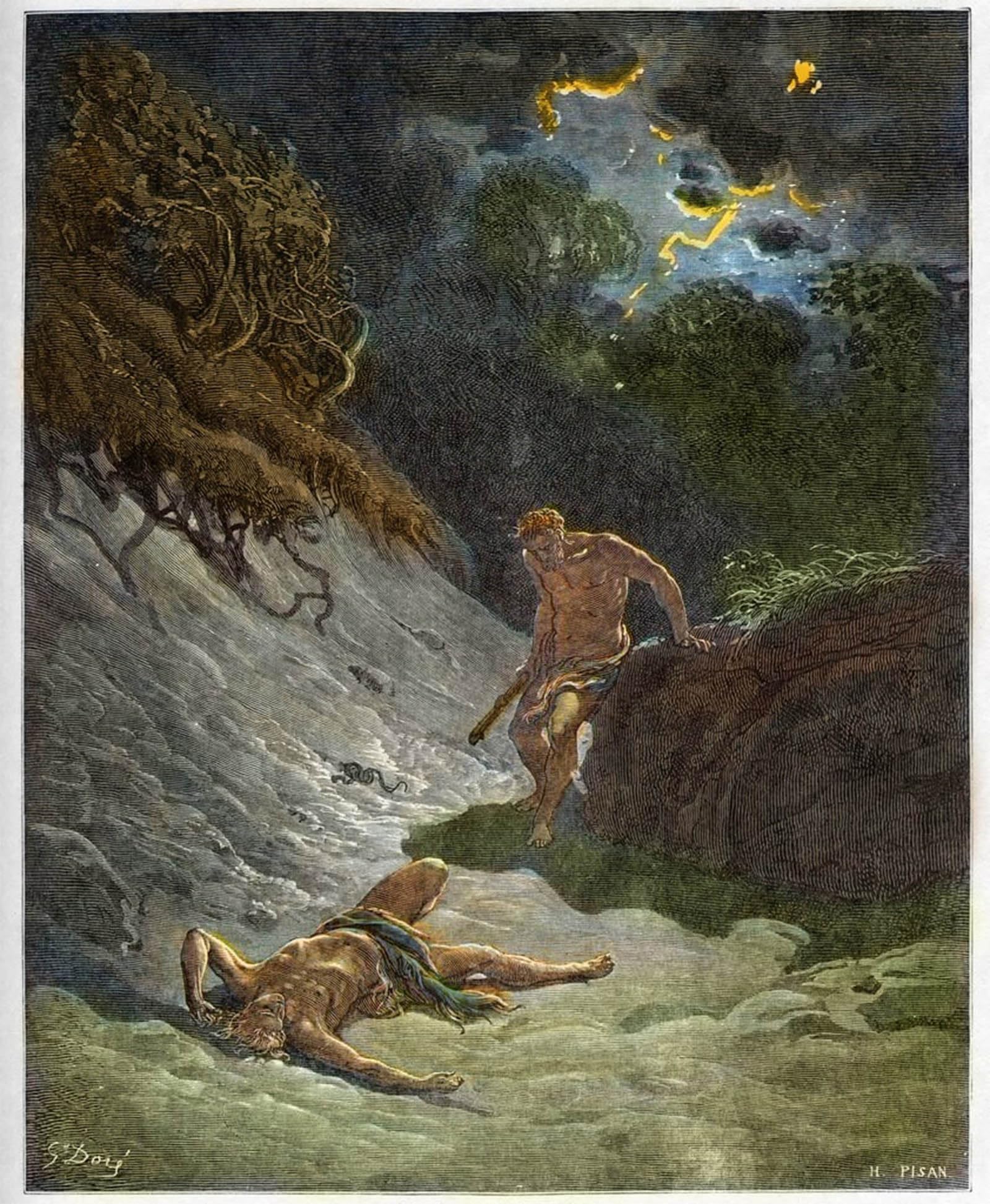 ARTXLXXBN Famous Painting Art Wall Decor Abstract Art Picture the Death of Abel by Gustave Dore Animal Pictures for Home Decor 60x90cm