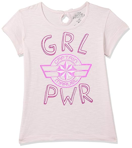 Captain Marvel By Kidsville Girls Plain Regular fit T-Shirt