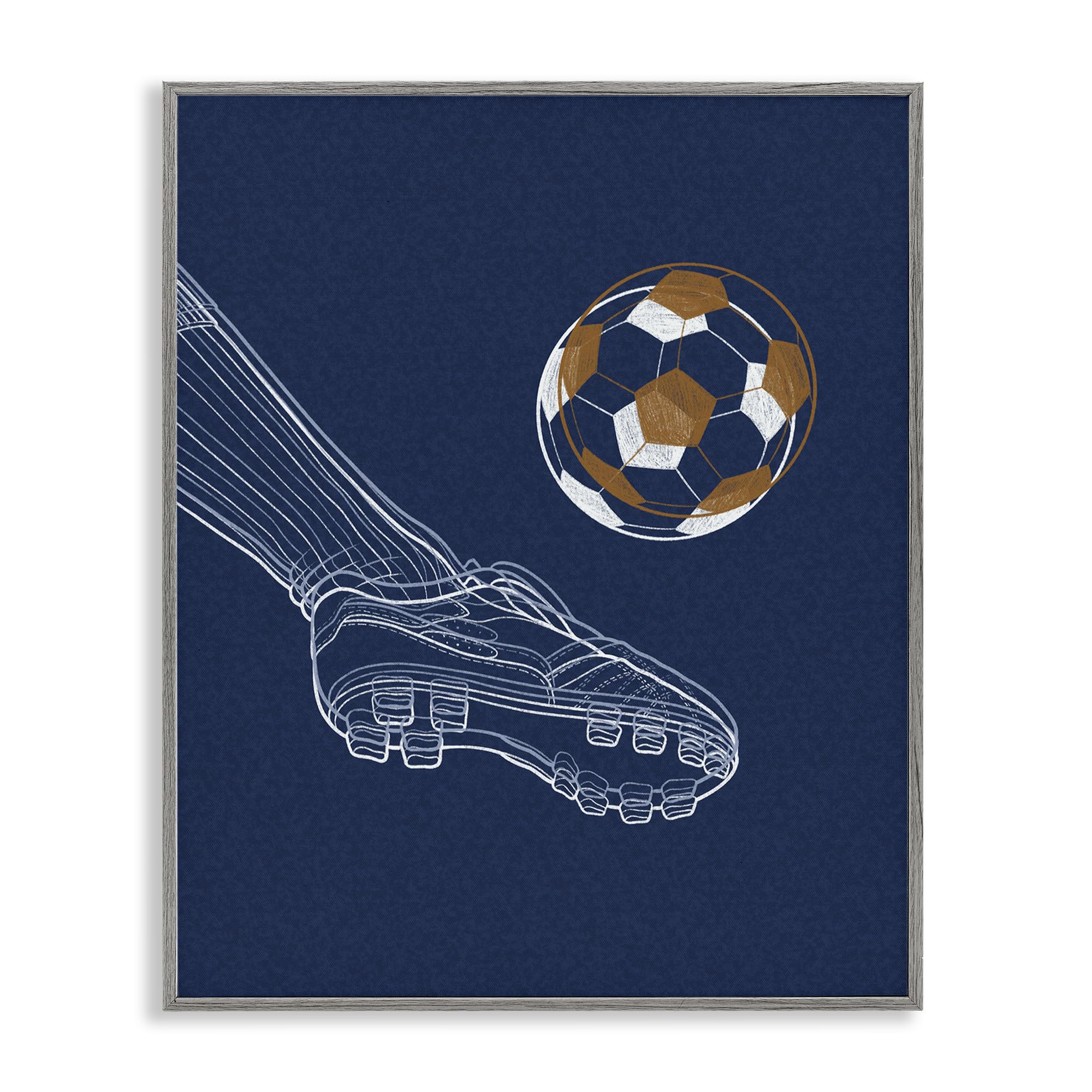 'Soccer Lines Contour'| Framed Giclee Art