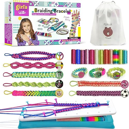 YEETIN Kit de fabricación de pulseras para niñas de 6 a 12 años de edad, juego de manualidades para hacer pulseras trenzadas de telar, 2023, el kit