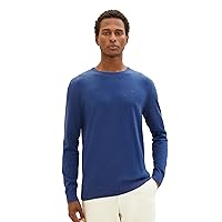 TOM TAILOR Maglia Maglione Girocollo Basic da, 32618-blu Hockey Melange Scuro