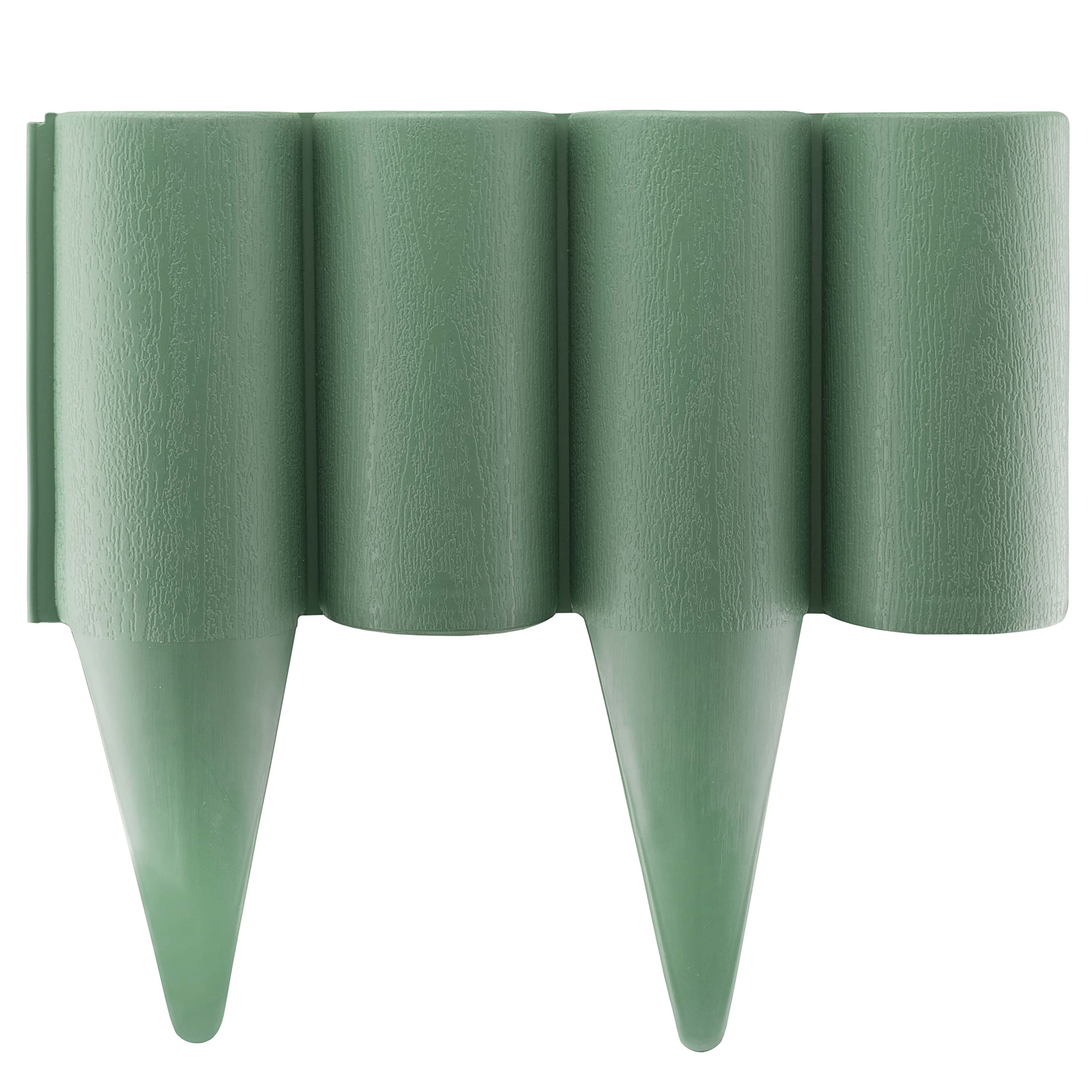 Lawn Edging, Plastic Palisade Wood Effect, 2.5m Box, Green - provides a clear separation between grass, flower beds, pathways, and other landscape features. โ image 1