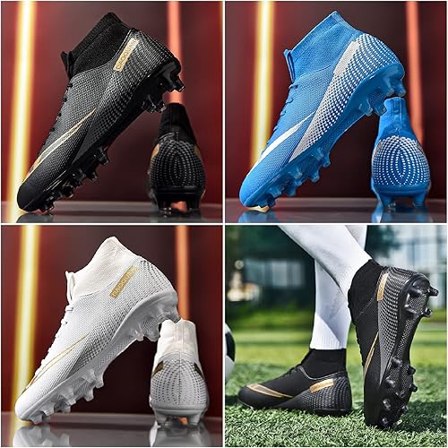 Miniatura 8 de MDPCX Zapatos de fútbol unisex competitivos para hombres y mujeres, para interiores y exteriores, botas de fútbol atlético, césped, equipo Mundial,