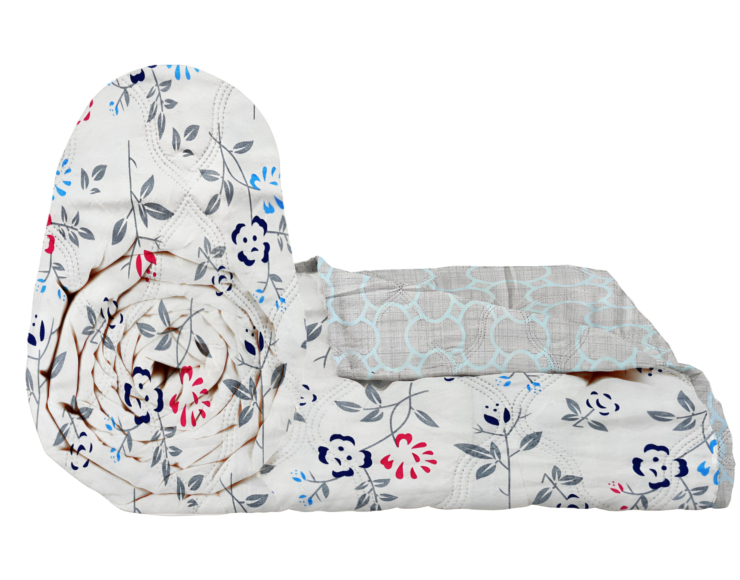 IVAZA UltraSonic Quilted 120 GSM Microfibre Reversible Double Bed Printed Comforter/Quilt/AC Blanket/Dohar Breathable Cozy Super Soft Grey Blue (B0DBZMGB15) Amazon Price History, Amazon Price Tracker