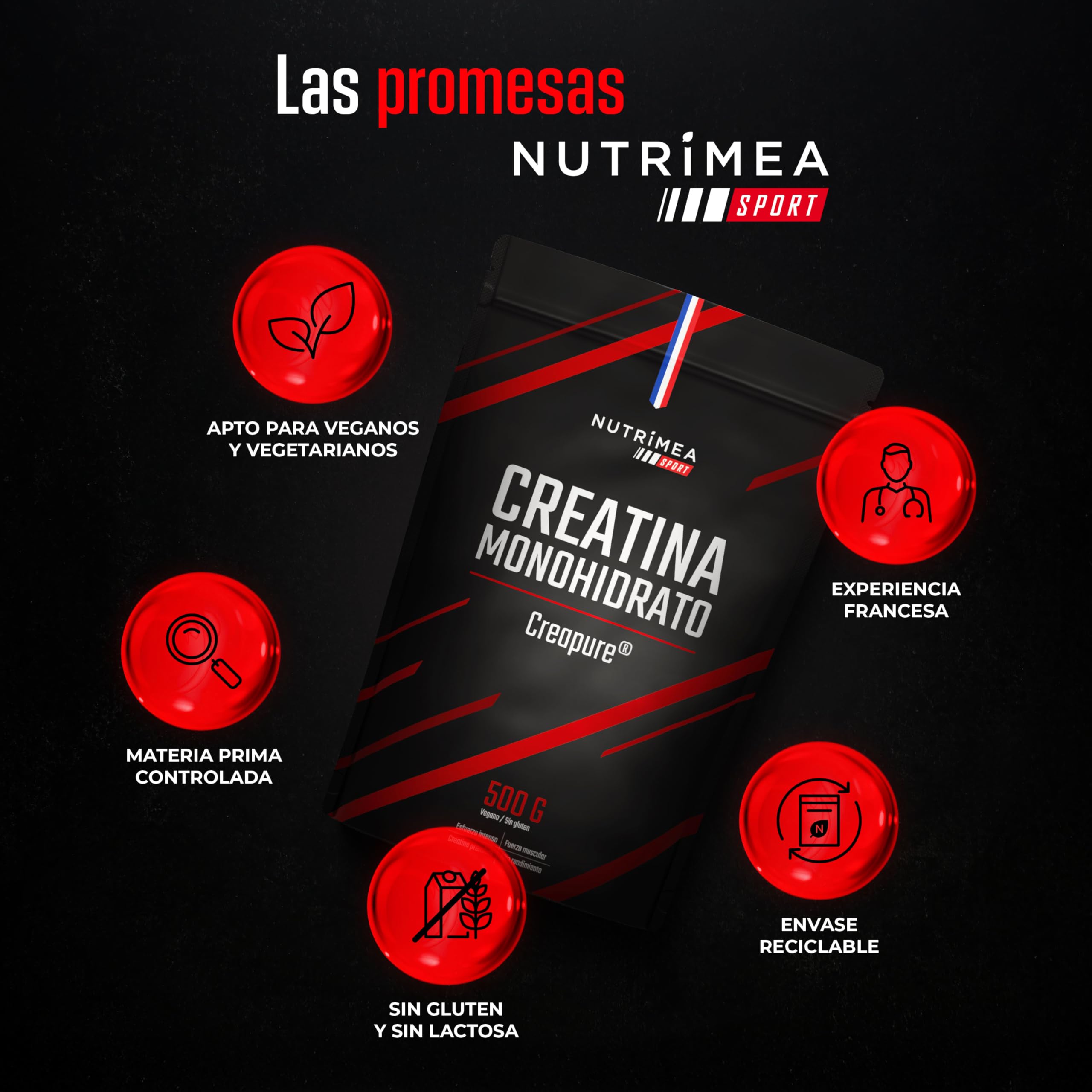 Creatina Monohidrato | Creapure | 3000 mg | Micronizada | 500 g