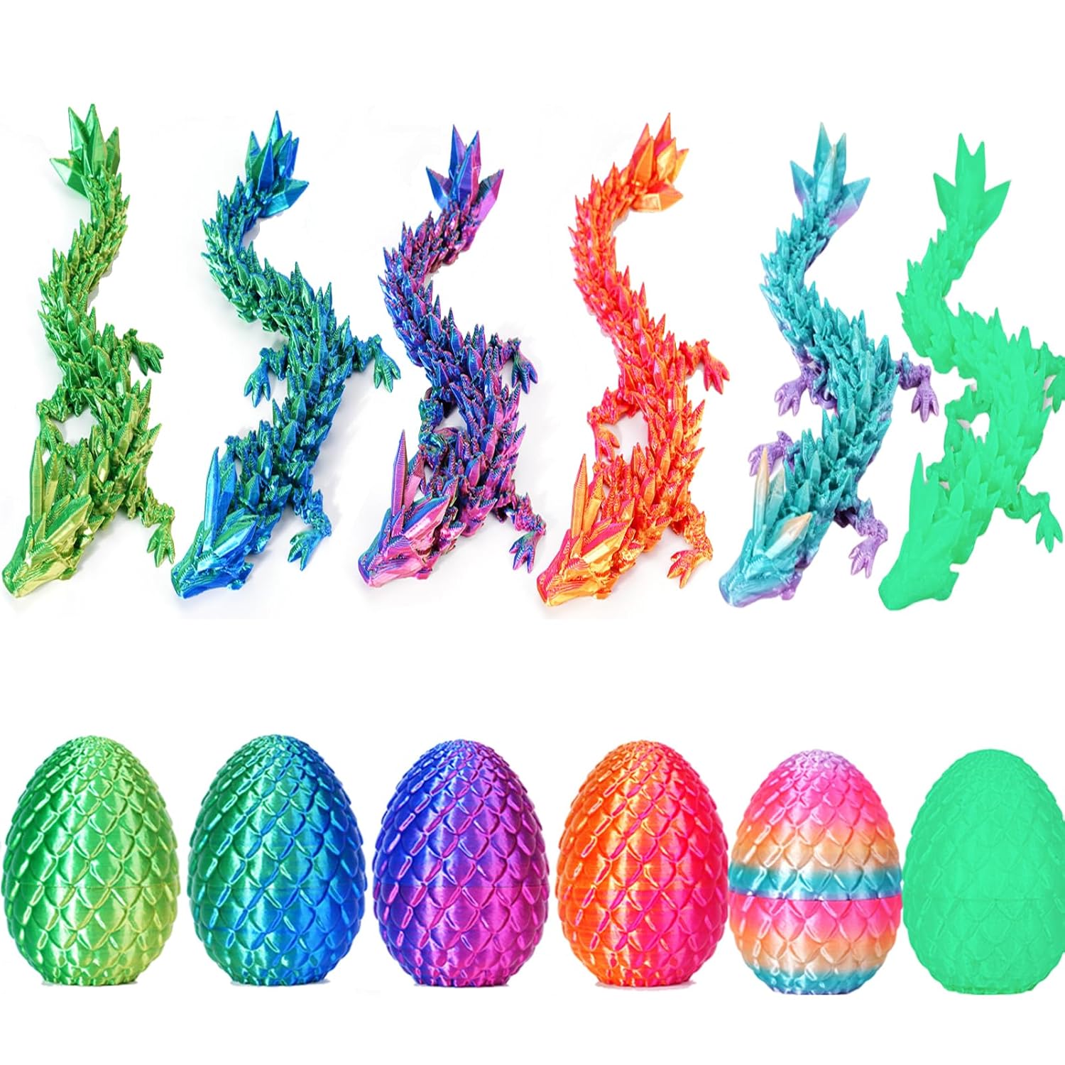 6PCS 3D Printed Dragon Eggs Set