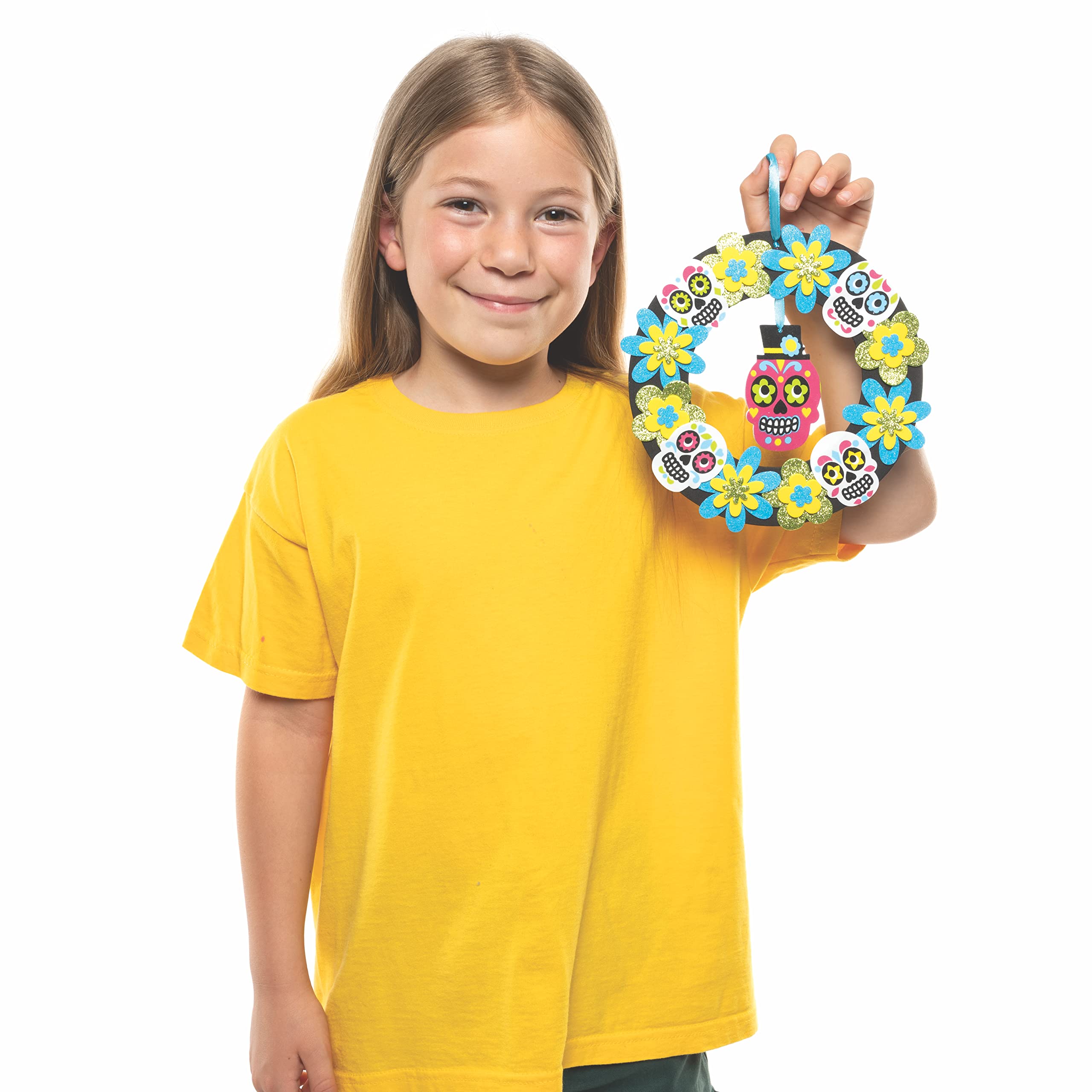 Baker Ross Tag Der Toten Kränze Bastelset – 3er Pack Mit Schaumstoff-Teilen, Selbstklebend, Für Kinder Ab 6 Jahren