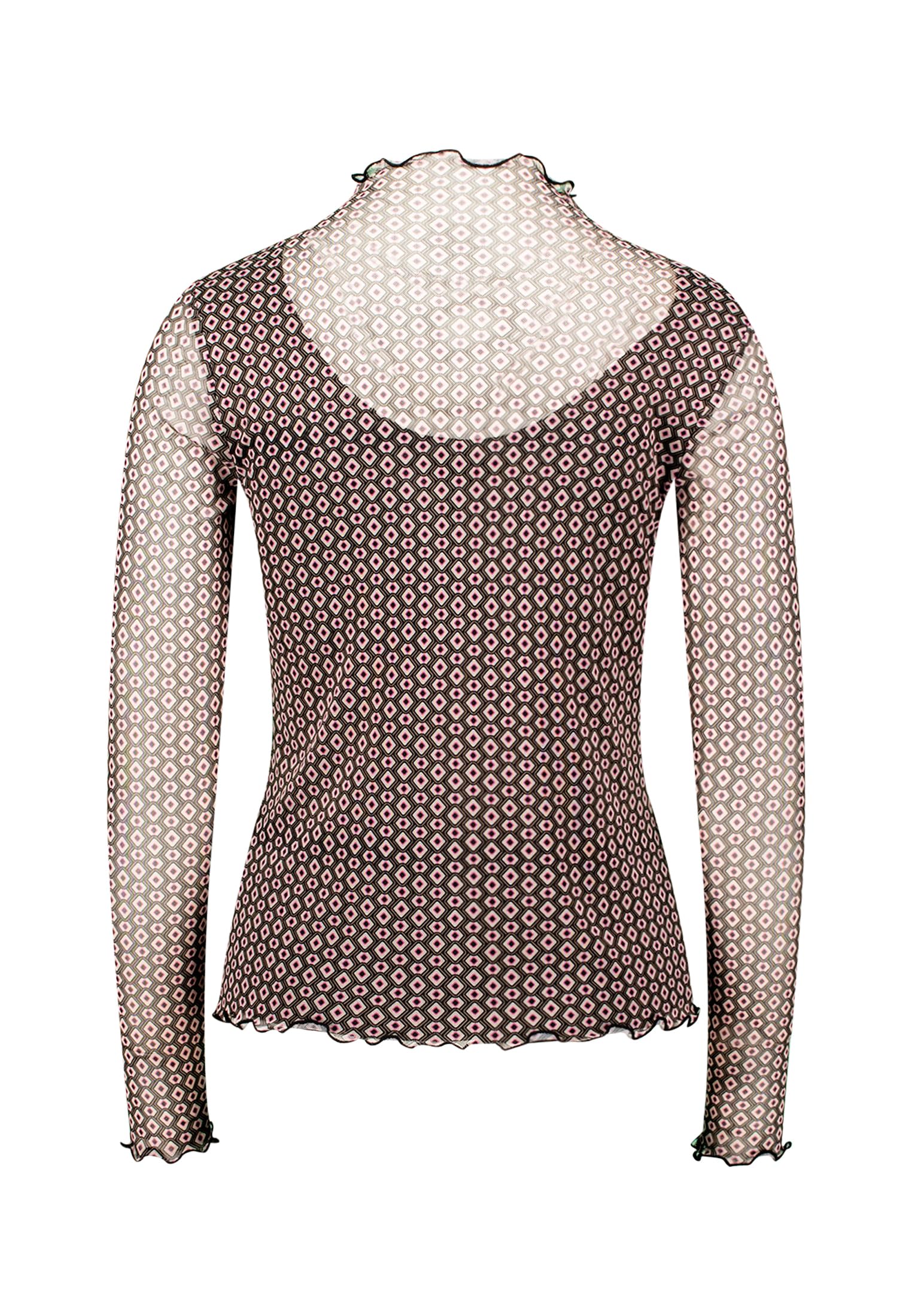 zero Damen Mesh-Shirt mit grafischem Print