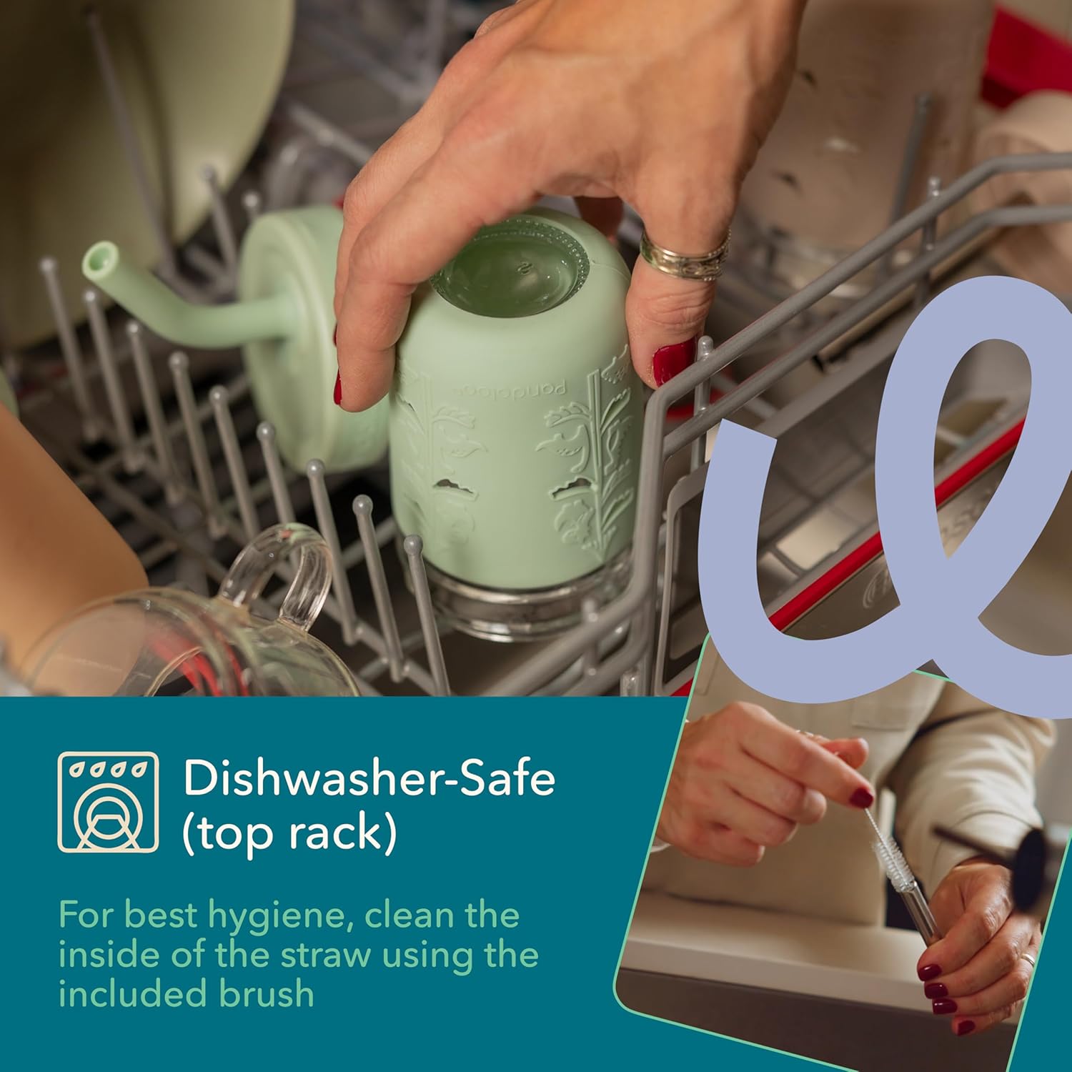 Pandaloo® Smoothie Cups for Kids - Stainless Steel Toddler Tumbler with Straw, Sippy Cup for Smoothies - BPA-Free, Toddler Snack Cups, 10 oz