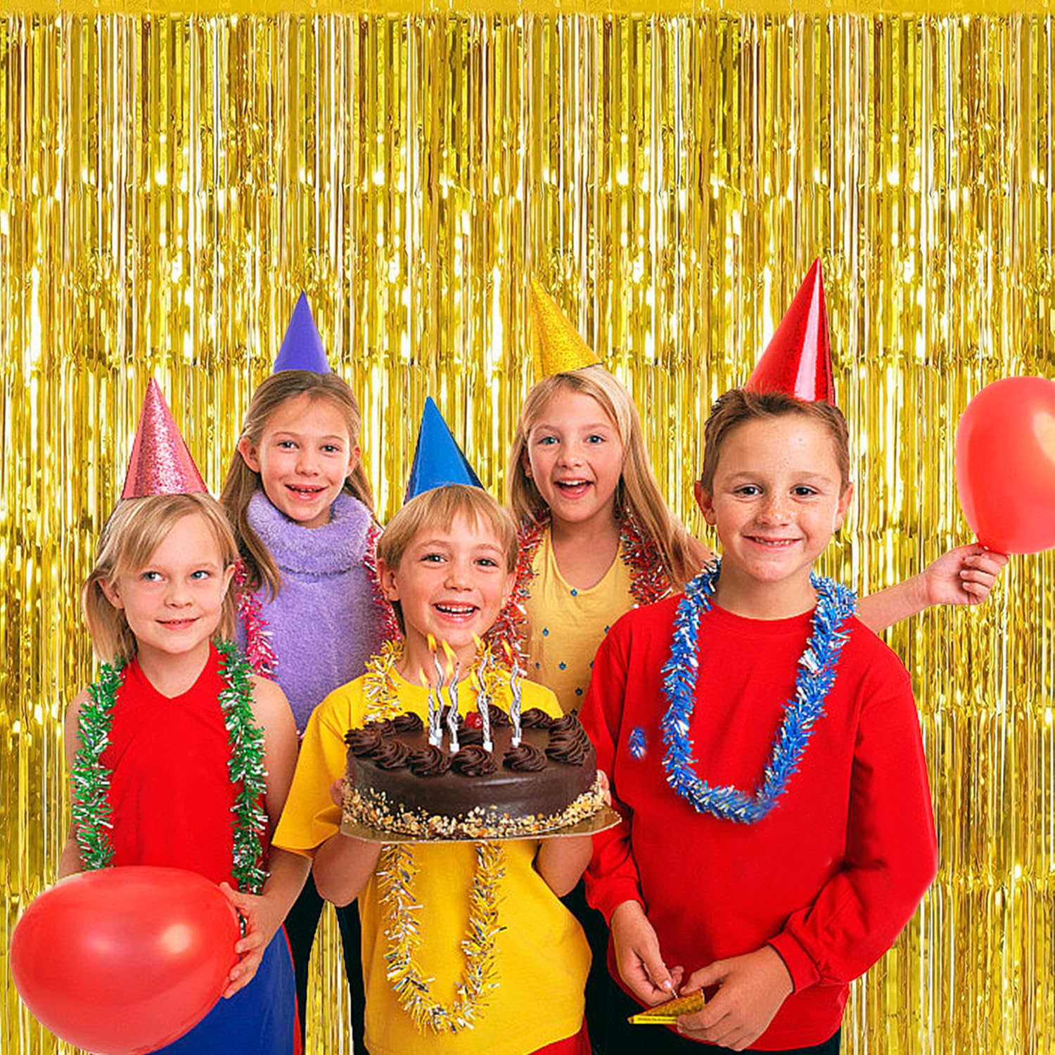 Foliengirlanden Gold 4x 1x2,5m - Metallic Fransen Für Party Deko Geburtstag Hochzeit